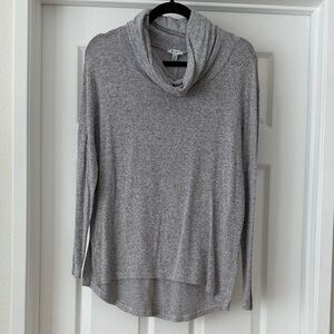 Susina Soft Gray Cowl Neck Sweater